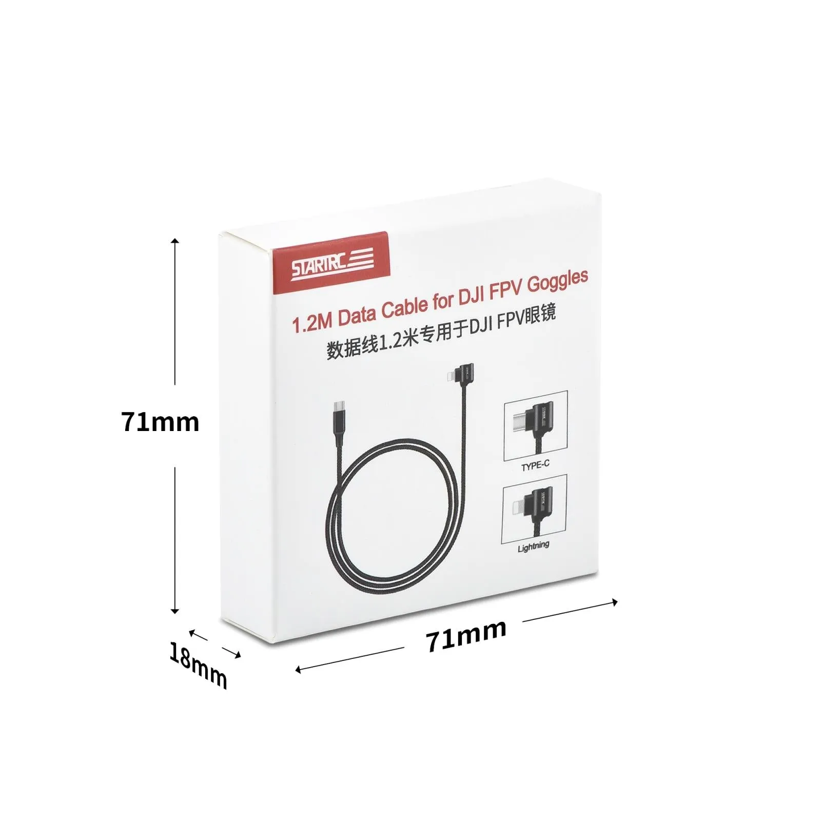 1.2m Dual Way Data Cable for Dji Fpv Goggles - Type c to Type c Elbow
