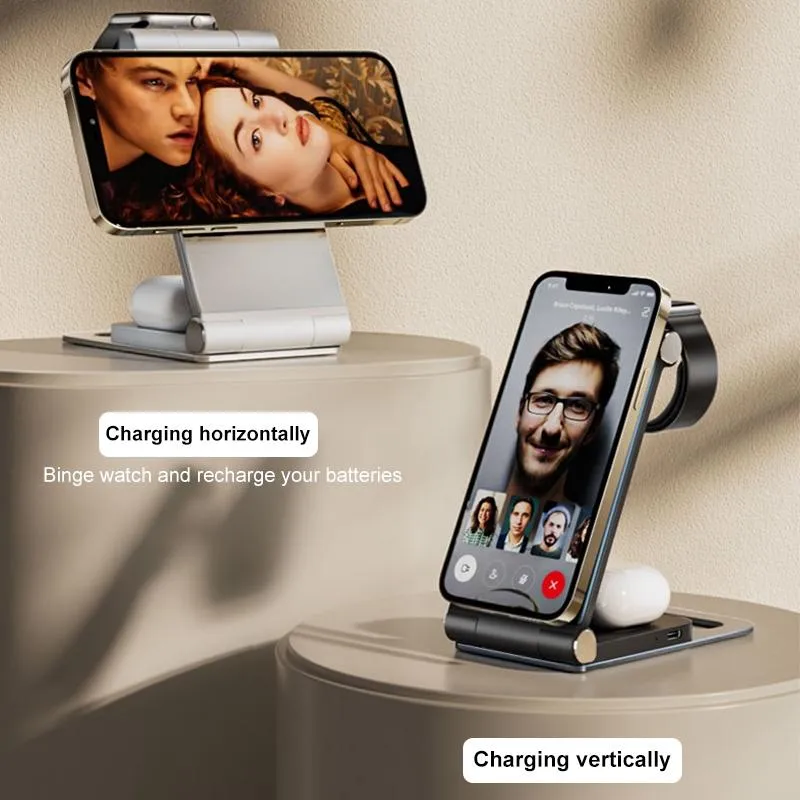 15W 3 In 1 Foldable Desktop Wireless Charger