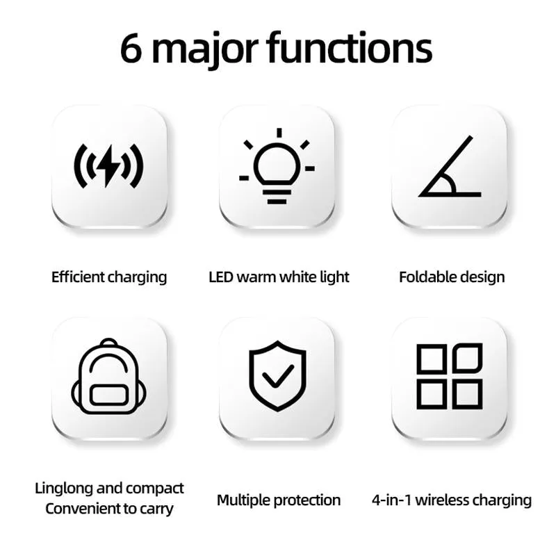 15W 4 In 1 Foldable Magnetic Wireless Charger