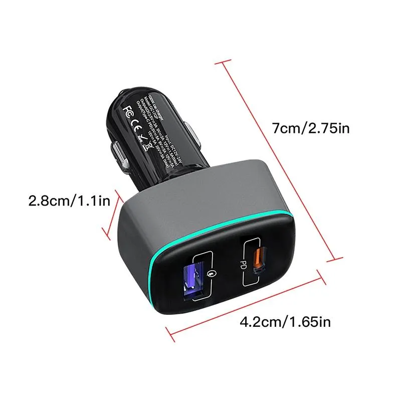 2-in-1 Car Charger - 100w - Compact Design
