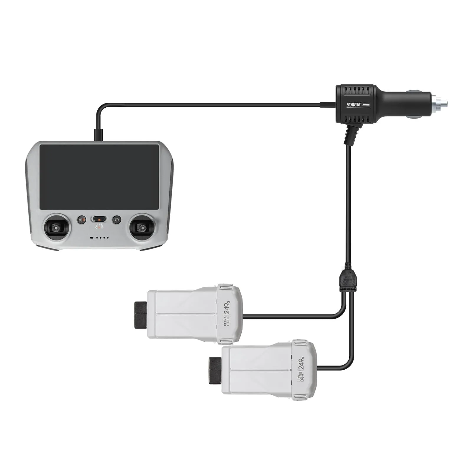 2-in-1 Car Charger for Dji Mavic Mini / 3 Pro with Battery and Remote Control