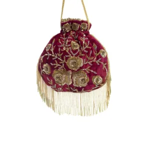 Adora By Ankita Maroon Flapper Zardozi Bag