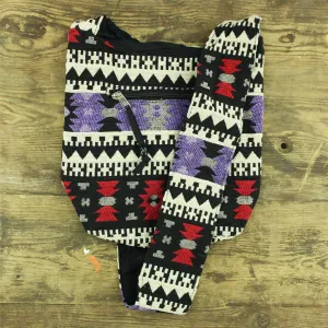 Cotton Canvas Sling Shoulder Bag - Aztec Purple Red