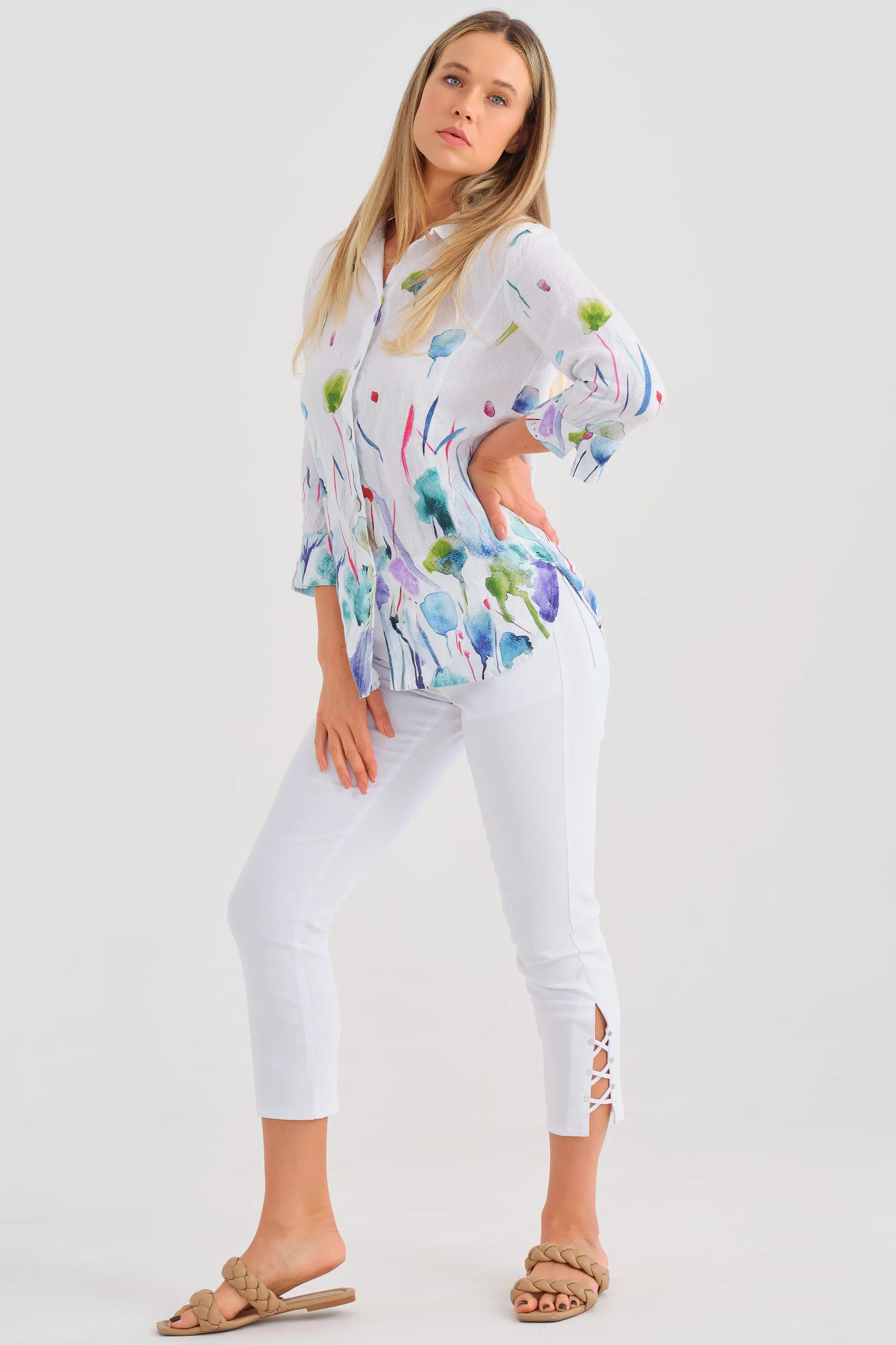 CRISS CROSS HEM CROP PANT