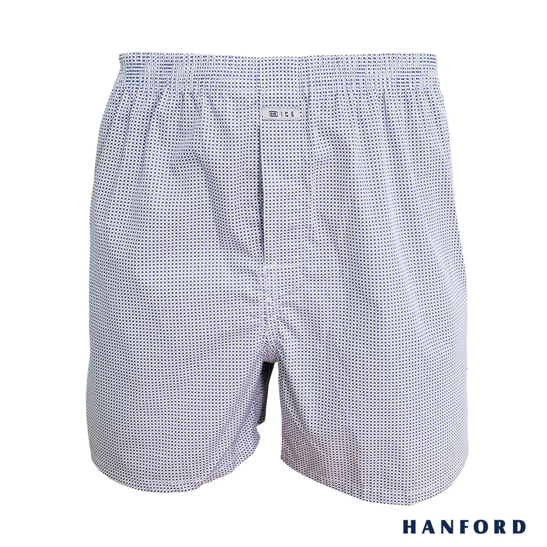 Hanford iCE Men 100% Premium Cotton Woven Boxer Shorts Ross - Printed (Single Pack)