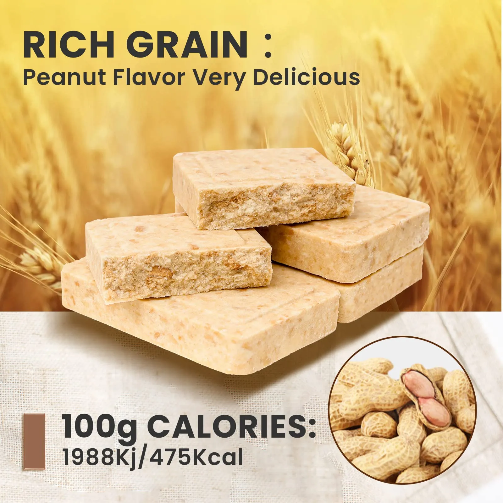 High Energy Ration Bars - Peanut, Chocolate and Lightly Salted (3 Pack)
