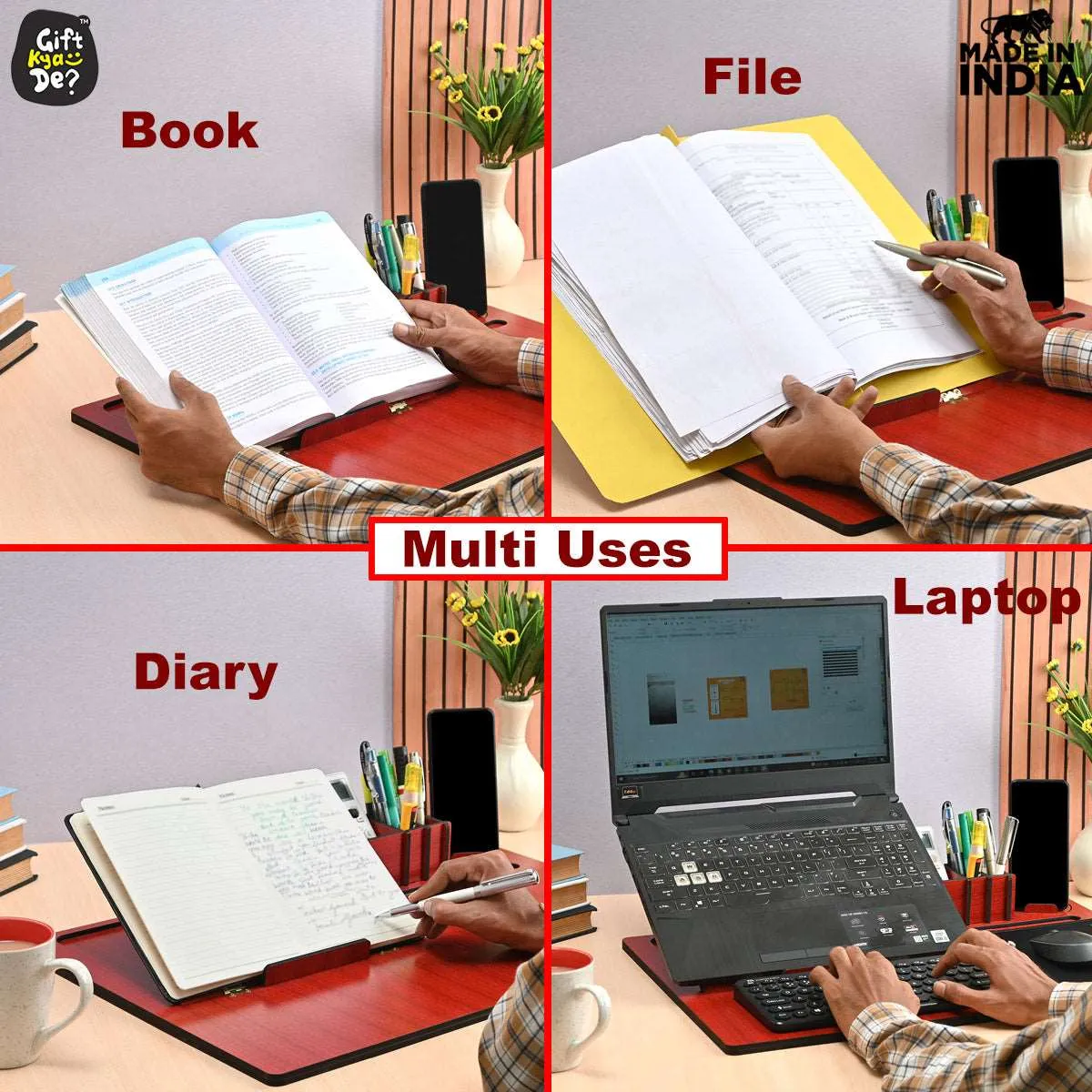 Lapdesks Premium All-in-one Table top for Laptop Stand with Cooling pad Keyboard and Mouse pad Mobile Stand Stationary Desk Organizers and Coaster Set (All in One)