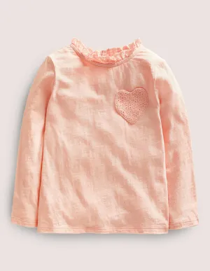 Long Sleeve Heart Pocket Top-Provence Dusty Pink