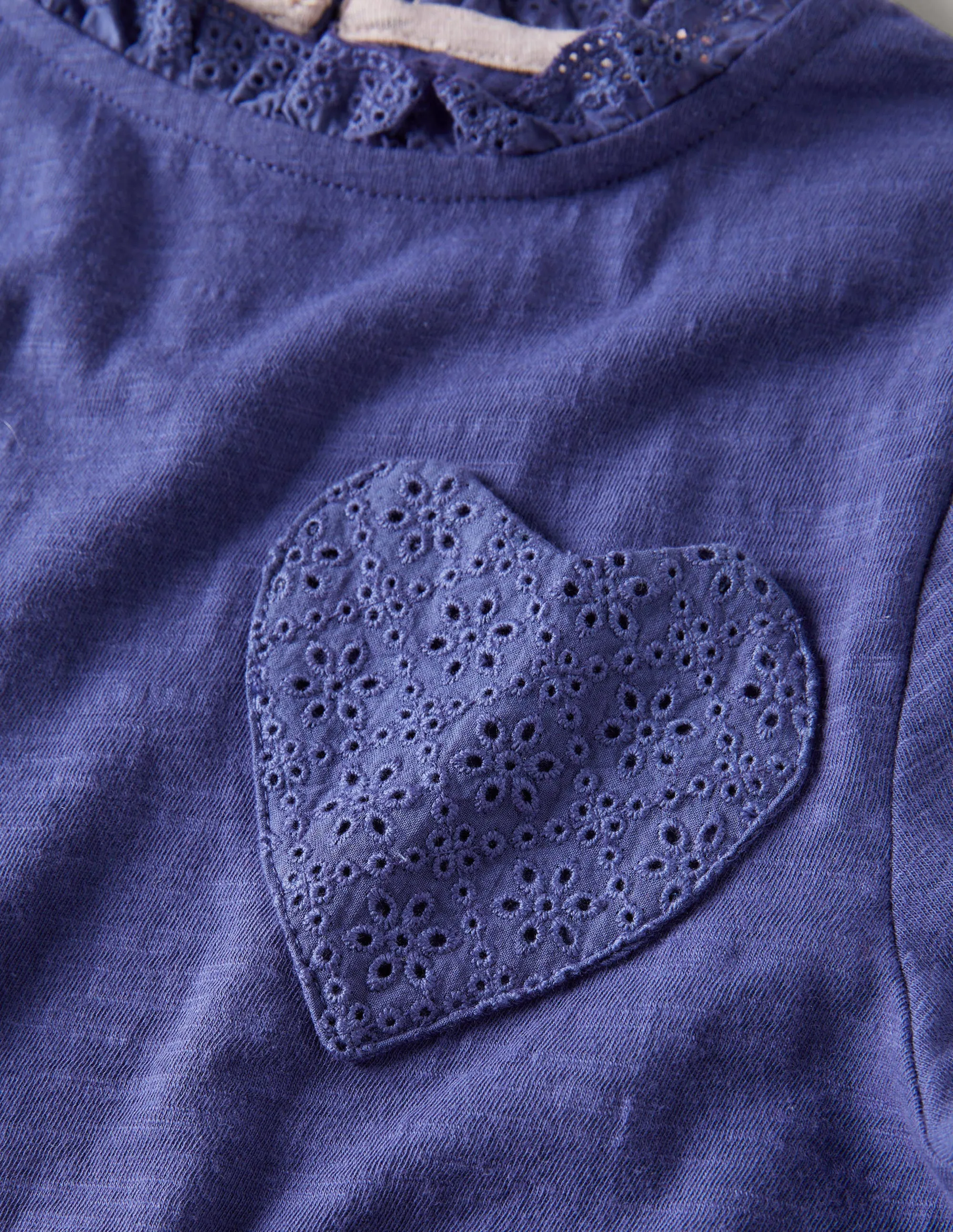 Long Sleeve Heart Pocket Top-Soft Starboard Blue