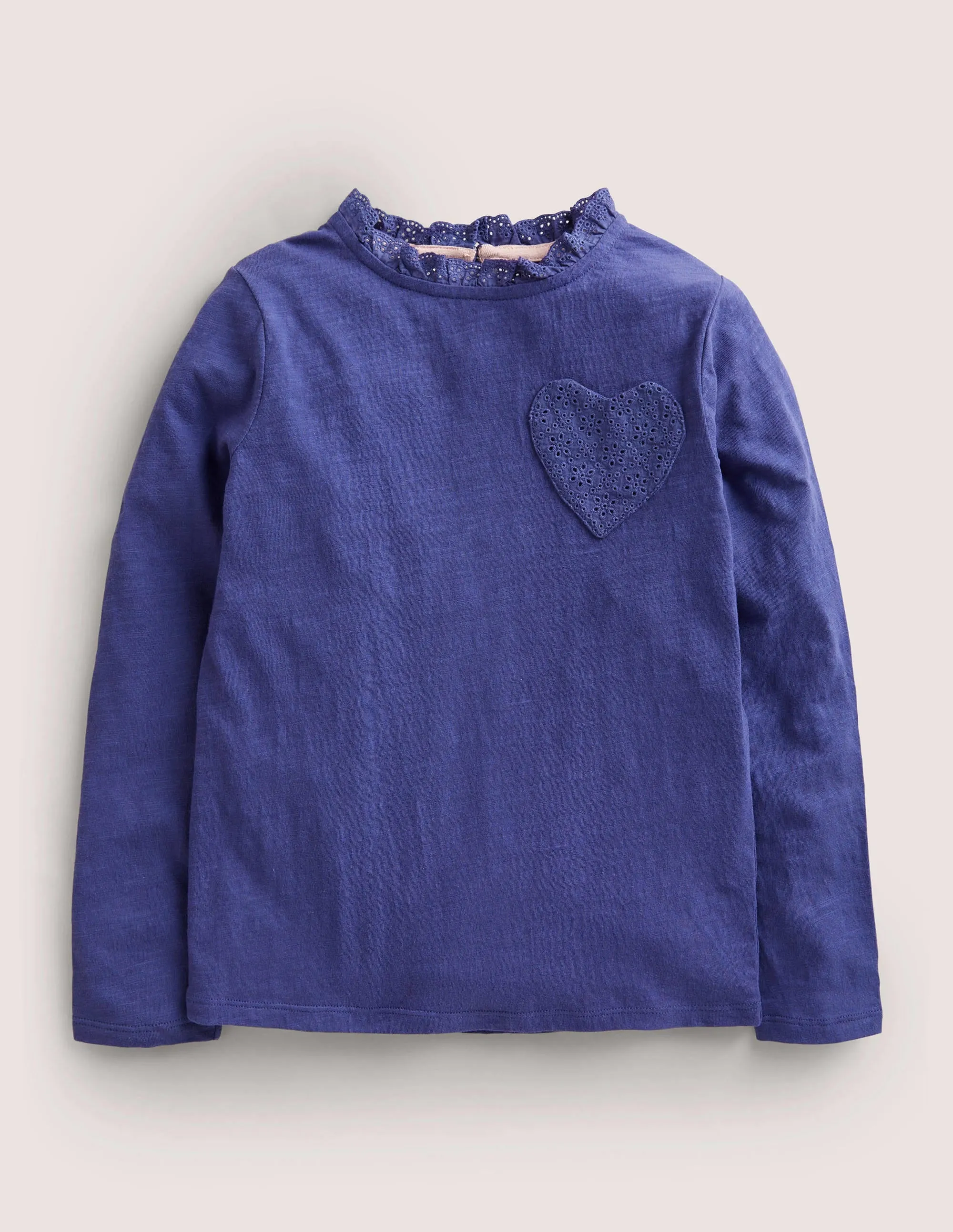 Long Sleeve Heart Pocket Top-Soft Starboard Blue