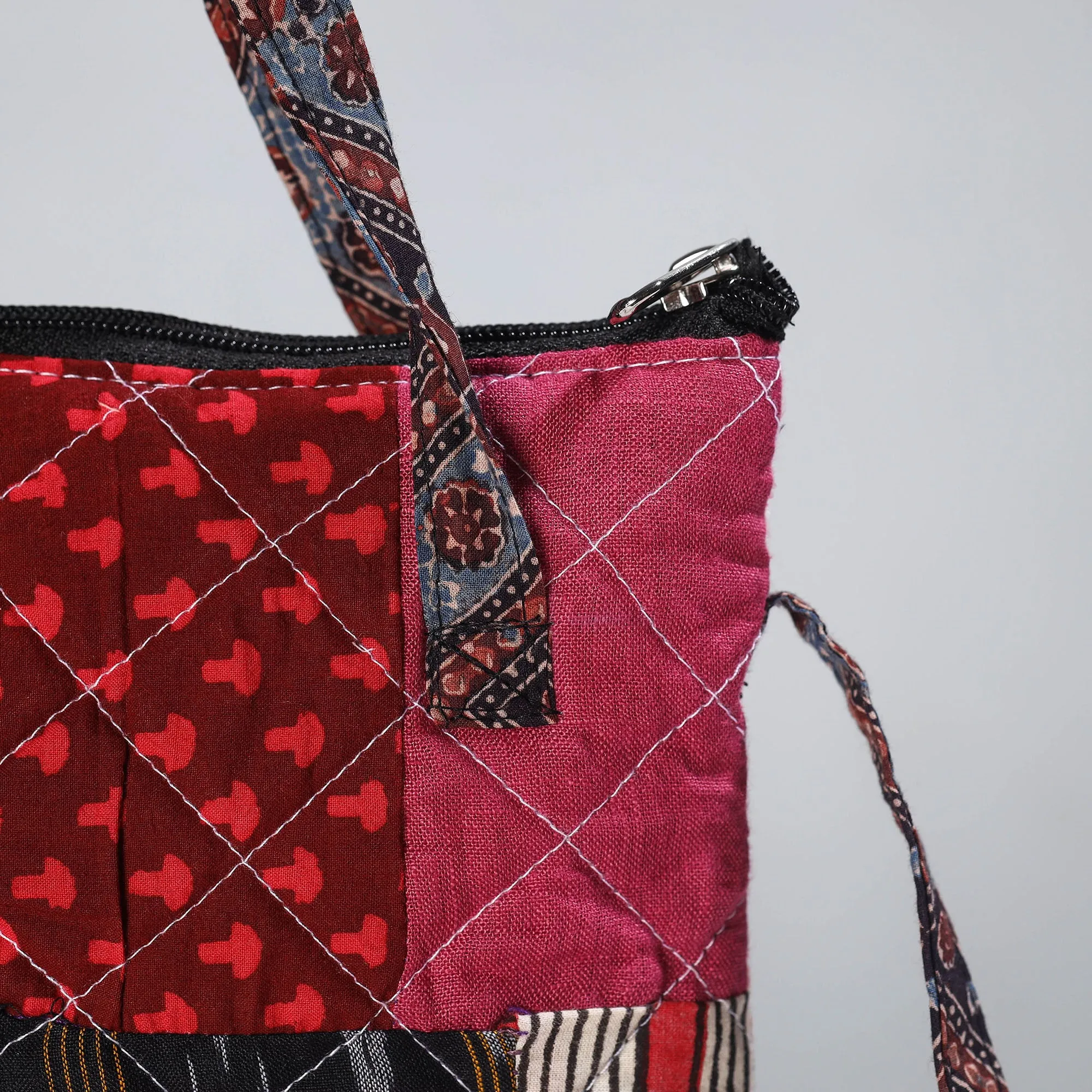 Multicolor - Handmade Quilted Cotton Patchwork Sling Bag 35