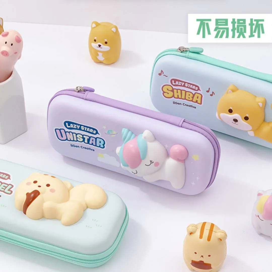 Multifunctional Pencil Case Student Stationery Storage Box With Cute Cartoon Stress Relief Toy Pencil Box
