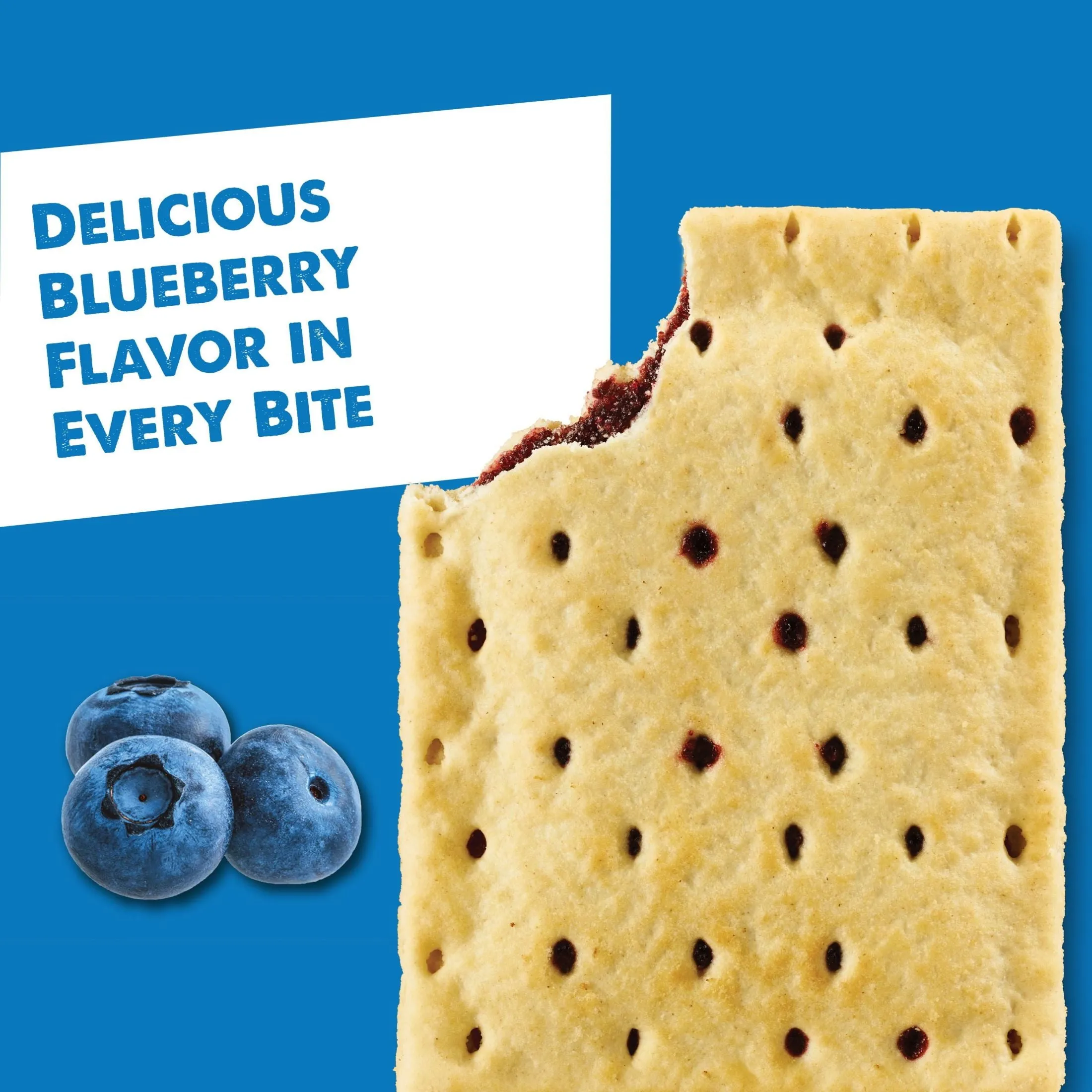 Pop-Tarts Unfrosted Blueberry Instant Breakfast Toaster Pastries, Shelf-Stable, Ready-to-Eat, 27 oz, 16 Count Box