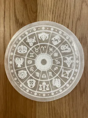 Selenite Zodiac Charging Disk