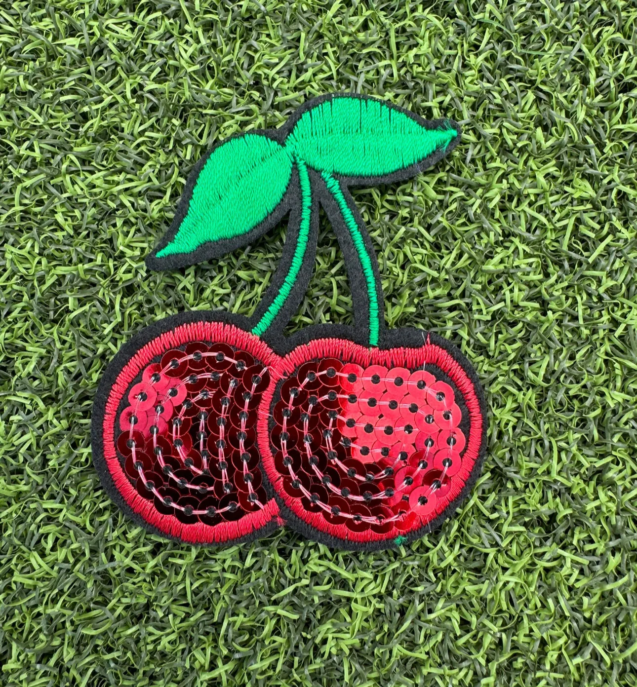 Sequin Cherry Iron On Patches