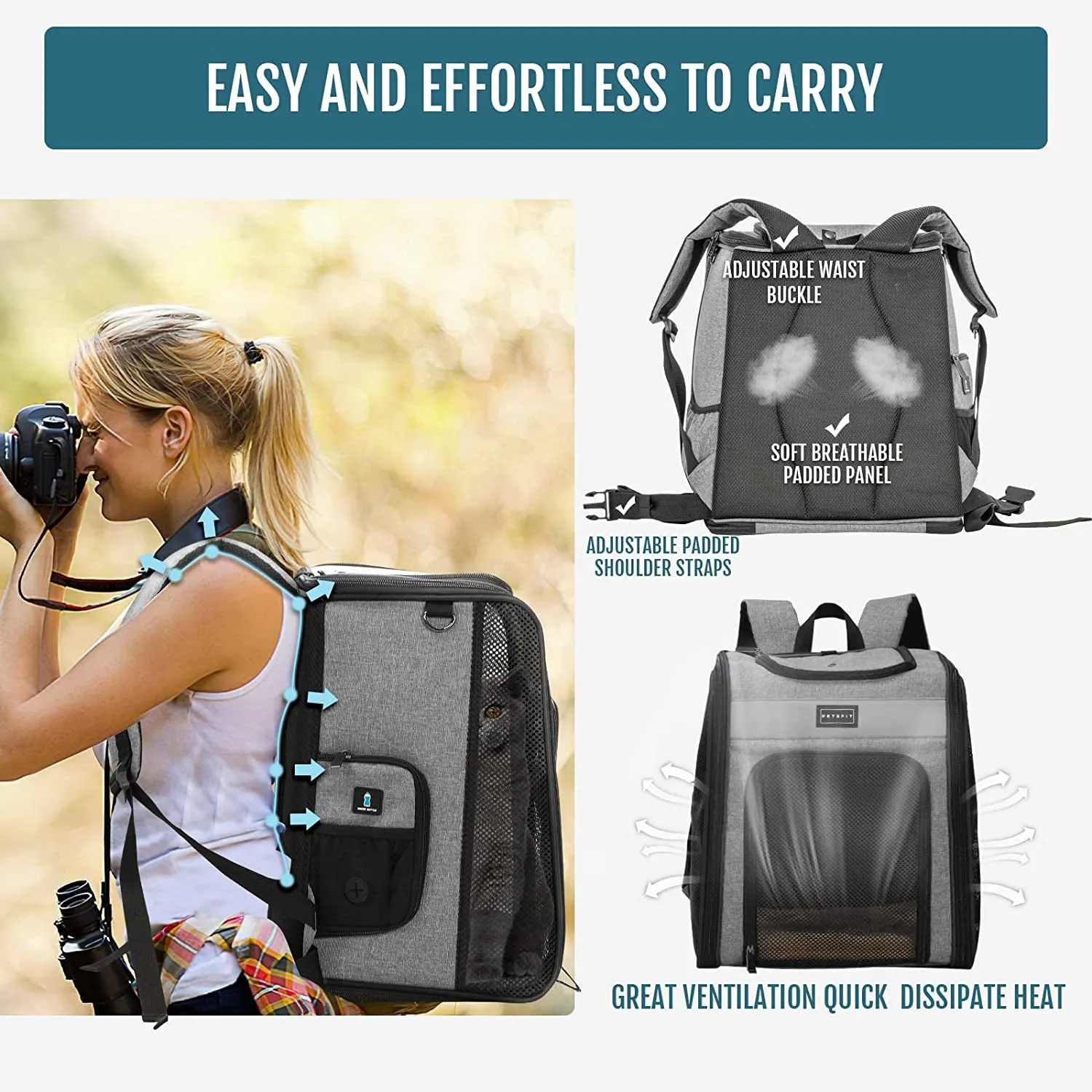 Soft Plush Cat Backpack Carrier